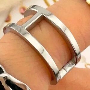 ✅NEW✅ Stainless Steel Double Loop Open Ring (Silver)